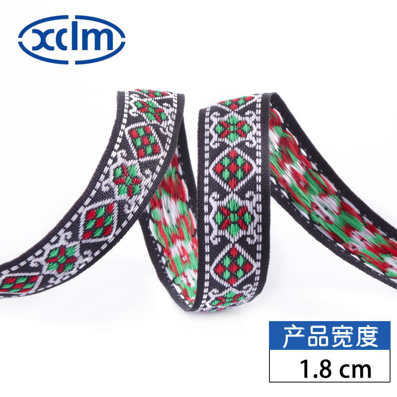 1.6cm ethnic webbing accessories, polyester decorative ribbon material, colored jacquard ribbons, clothing accessories, edge banding fabric strips pic 7