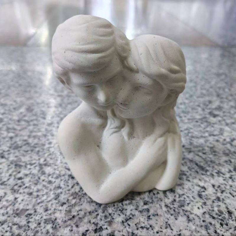 European retro angel ornaments, American resin gypsum statues, white couple angel table decoration props