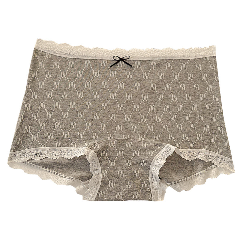 Grey-style pure cotton girls' underwear, women's mid-waist, seamless, skin-friendly, soft, high elasticity, no lace trim, women's briefs Item Picture
