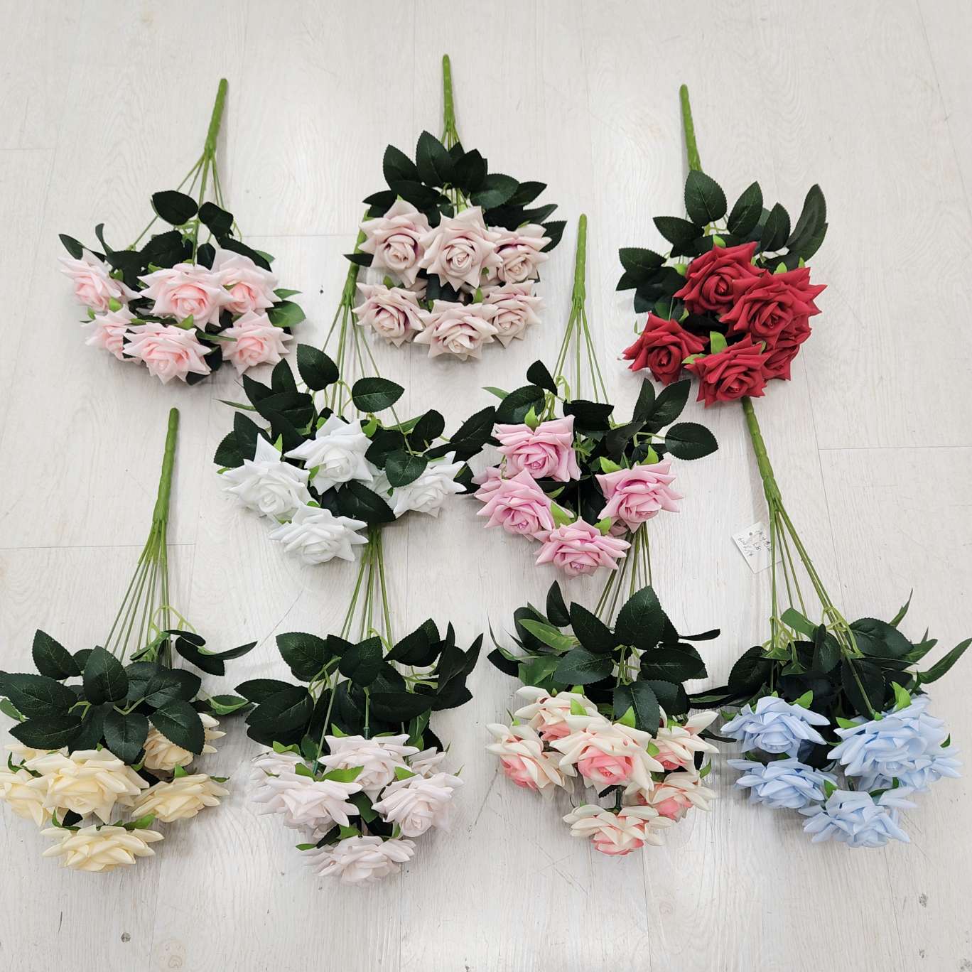 7-head 4-corner mid-rolled edge office simulation rose pole torch carnival night guide tool electroplated crochet bouquet cultural gardening decoration