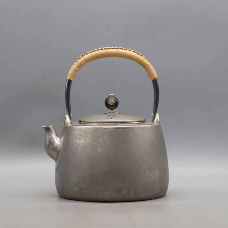 提梁壶纯银茶壶烧水壶大容量户外家用泡茶壶便携煮茶器轻奢复古送礼