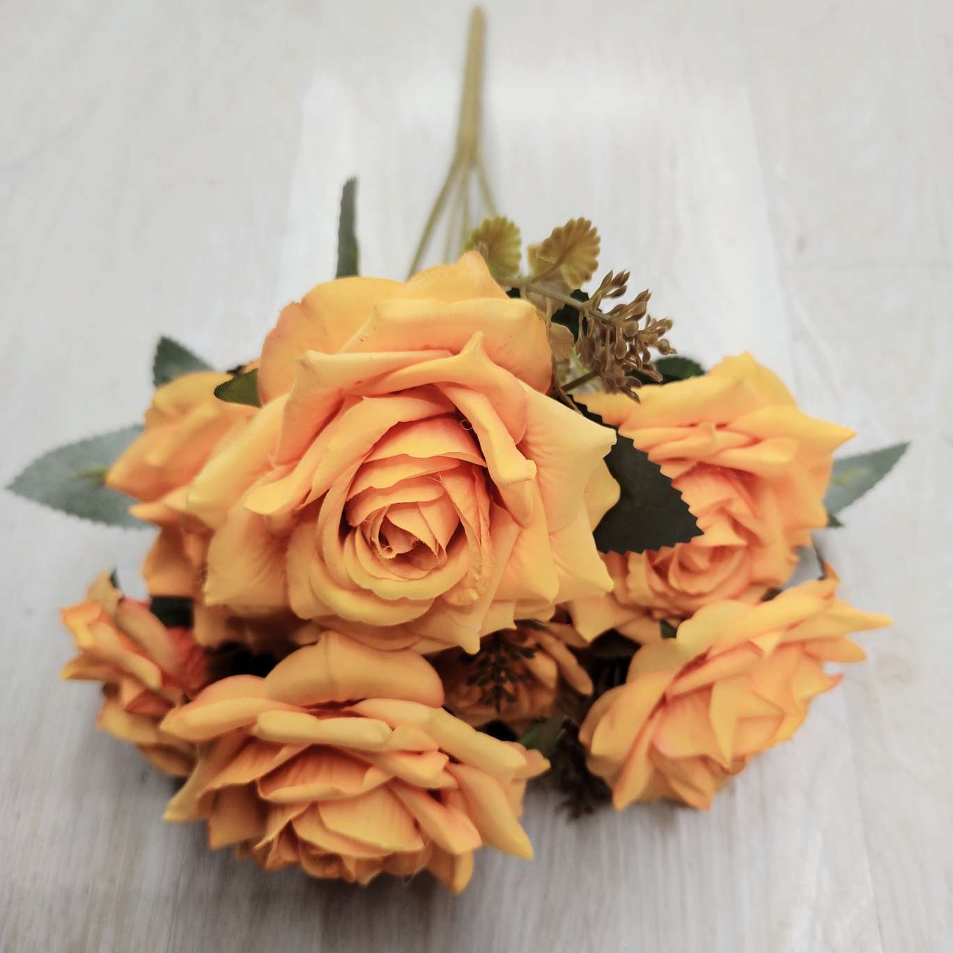 7-head bud fruit corner rose office simulation garden rose pole torch Carnival night guide tool electroplated crochet bouquet decoration detail image 5