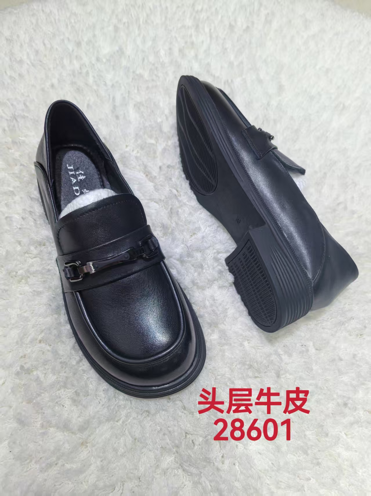 Wholesale and retail of 28601 top-grain cowhide women's shoes, women's casual single shoes and leather shoes