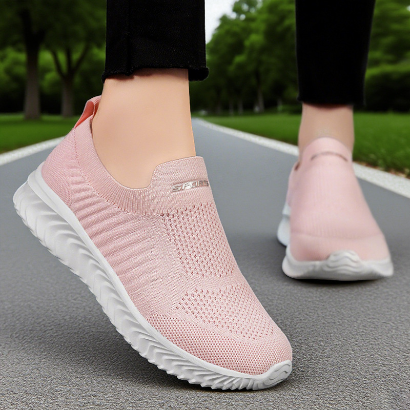 Women's shoes versatile autumn new style mesh breathable single shoes not stuffy feet casual shoes cross-border one-step mom shoes details Picture