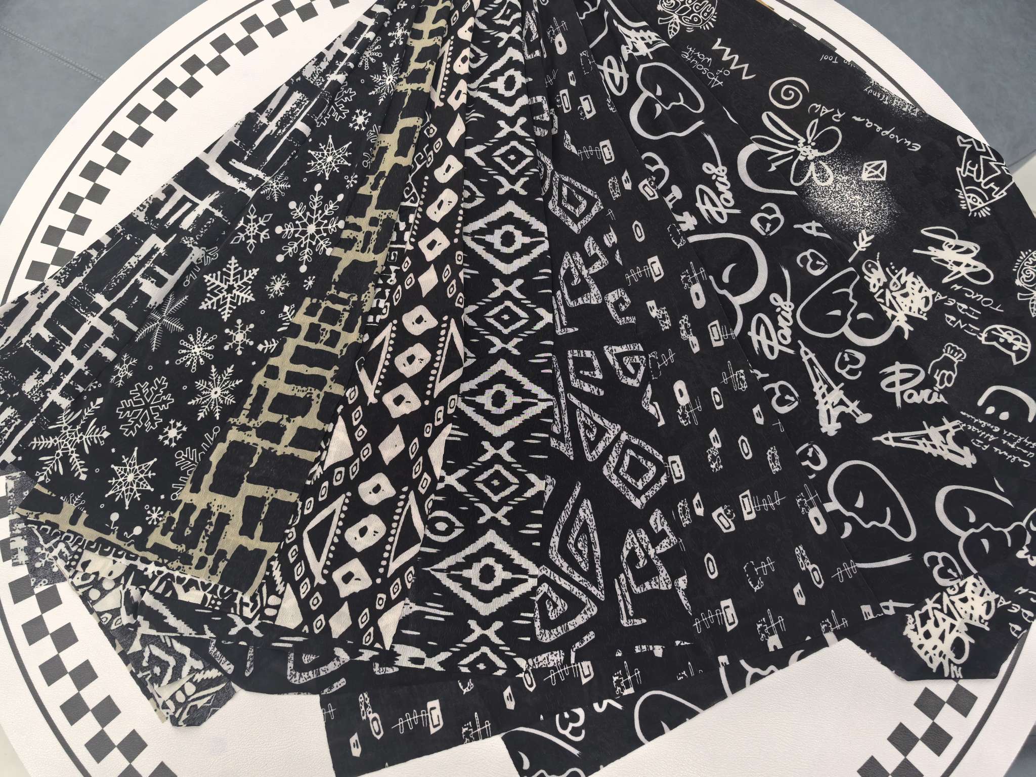 夏款凉凉裤套装针织竹节麻印花连衣裙面料