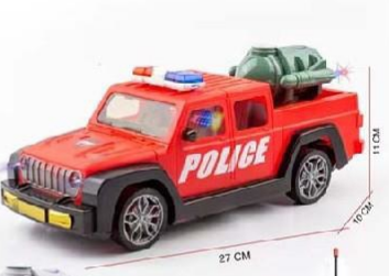 1:16牧马人皮卡四通遥控灯光警车车模模型细节图