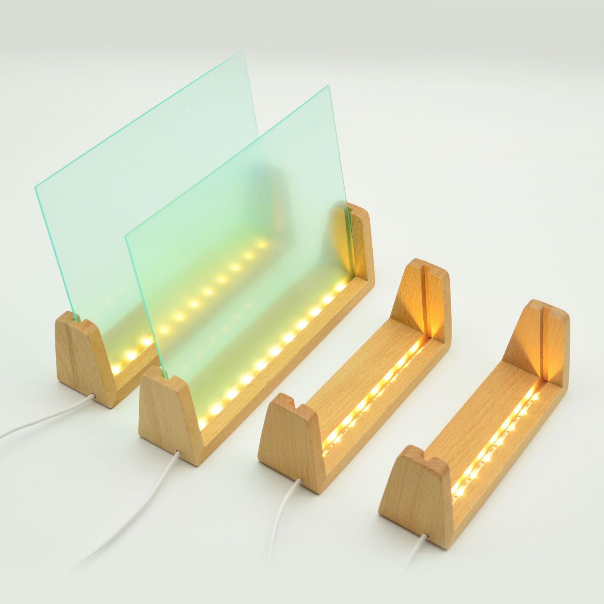 U型榉木底座，发光底座