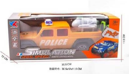 1:16牧马人皮卡四通遥控灯光警车车模模型详情图5