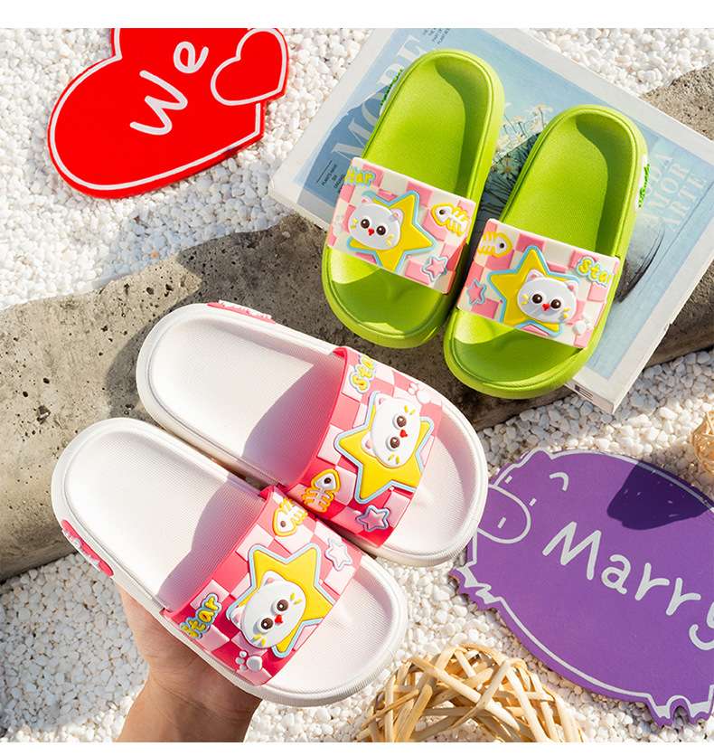 Children's shoes, baby shoes, children's cotton slippers, strawberry-patterned anti-slip and comfortable baby slippers, children's slippers, suitable for spring and summer detail image 2