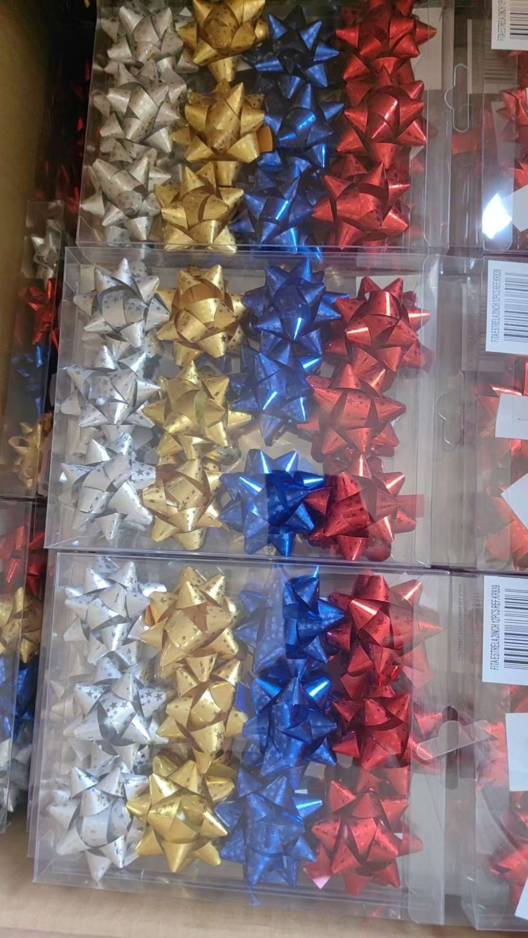4-inch star flower festival party decoration gift ribbon artificial flower Christmas gift packaging solid color star flower detail image 4