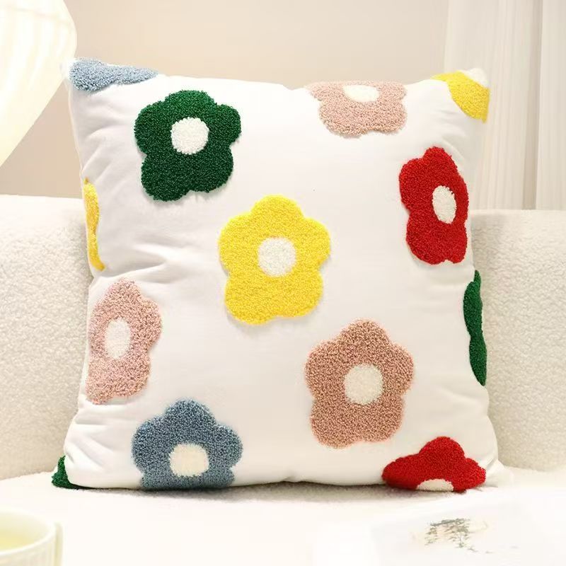 2026批发新款刺绣花朵植物沙发汽车坐垫抱枕定制靠垫细节图