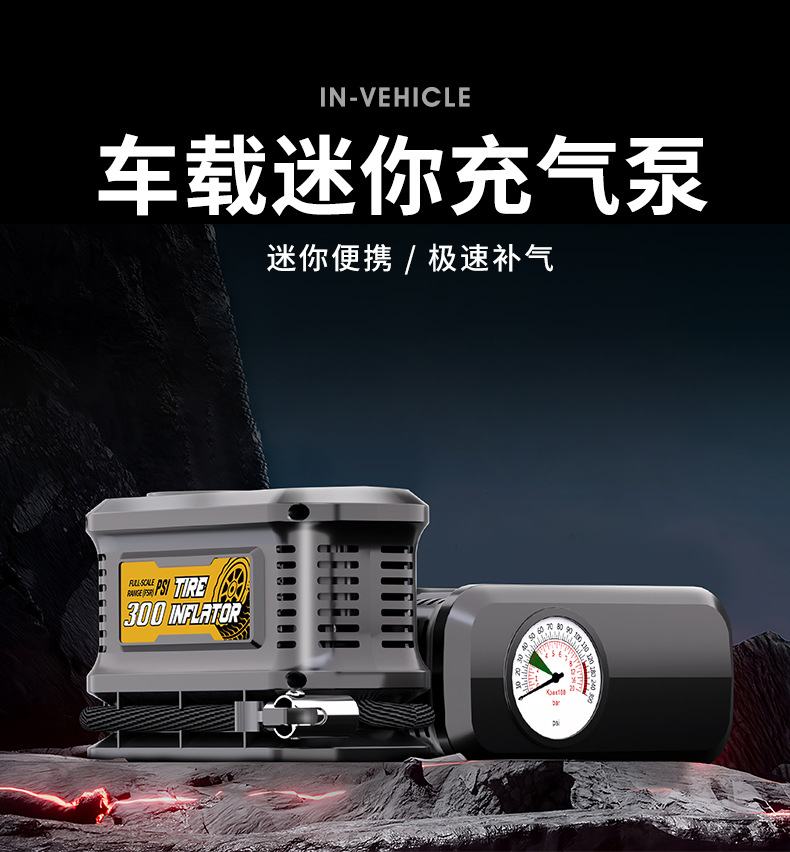 车载充气泵极速补气电动小型汽车打气泵 迷你充气泵 自行车打气泵详情2