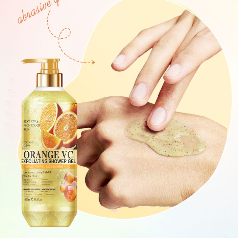 YSKM橙萃VC去角质沐浴乳 天然磨砂颗粒深层清洁 焕亮嫩肤二合一 洗出嫩滑透亮肌