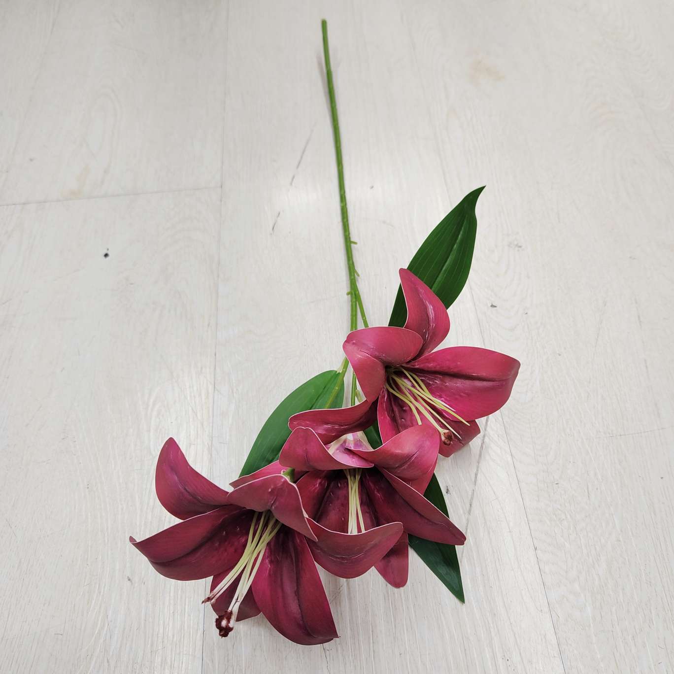 3头3D小百合办公文化仿真园艺花礼盒 毛线钩织簪花毛线花装饰品详情图9