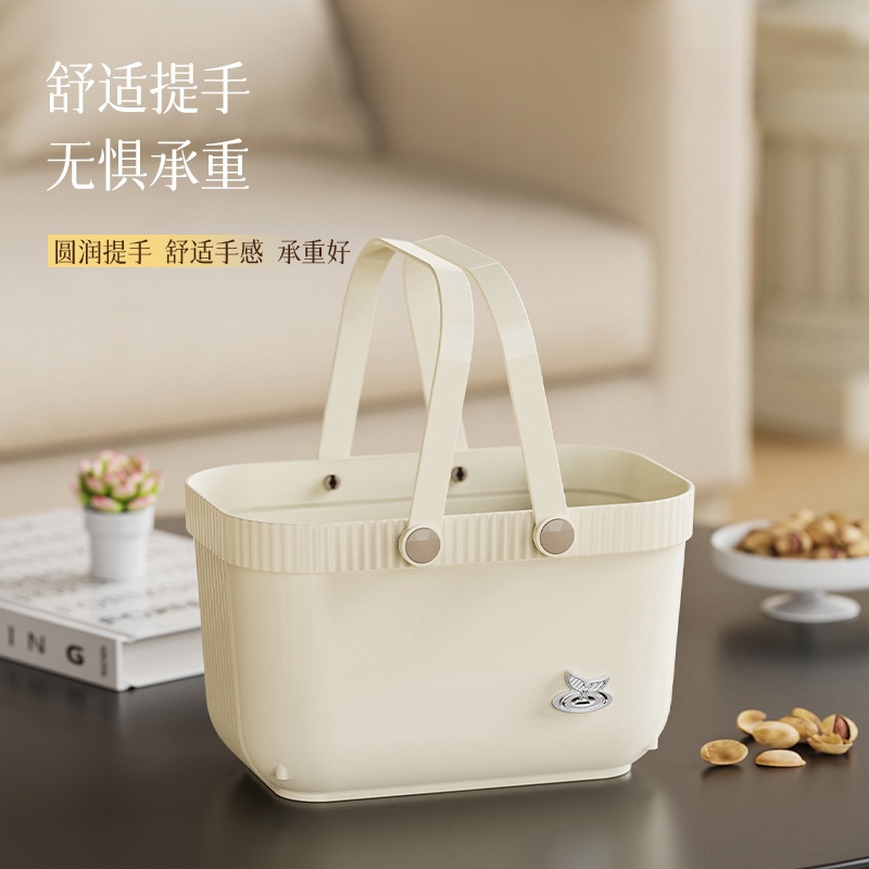 T54-Y-9105 storage basket: Large-capacity plastic storage basket, desktop clutter organizing basket, bathroom dirty clothes basket detail image 2