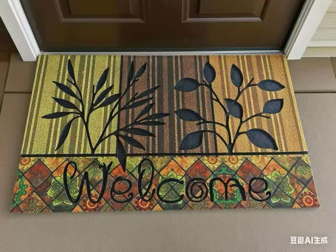Outdoor door mat, thickened printed rubber floor mat, waterproof carpet Item Picture