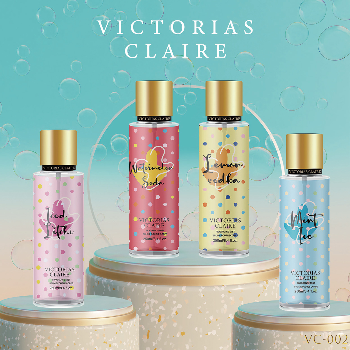 外贸热销香体喷雾 多款式高颜值图案(文字 / 甜品 / 果味)250ml 持久淡香详情图4