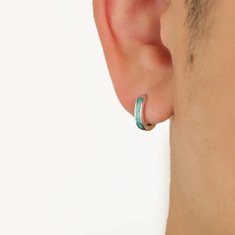 Changsheng earrings, turquoise earrings, fashionable and versatile accessories, men's simple and elegant style, and women's ear buckles detail image 5