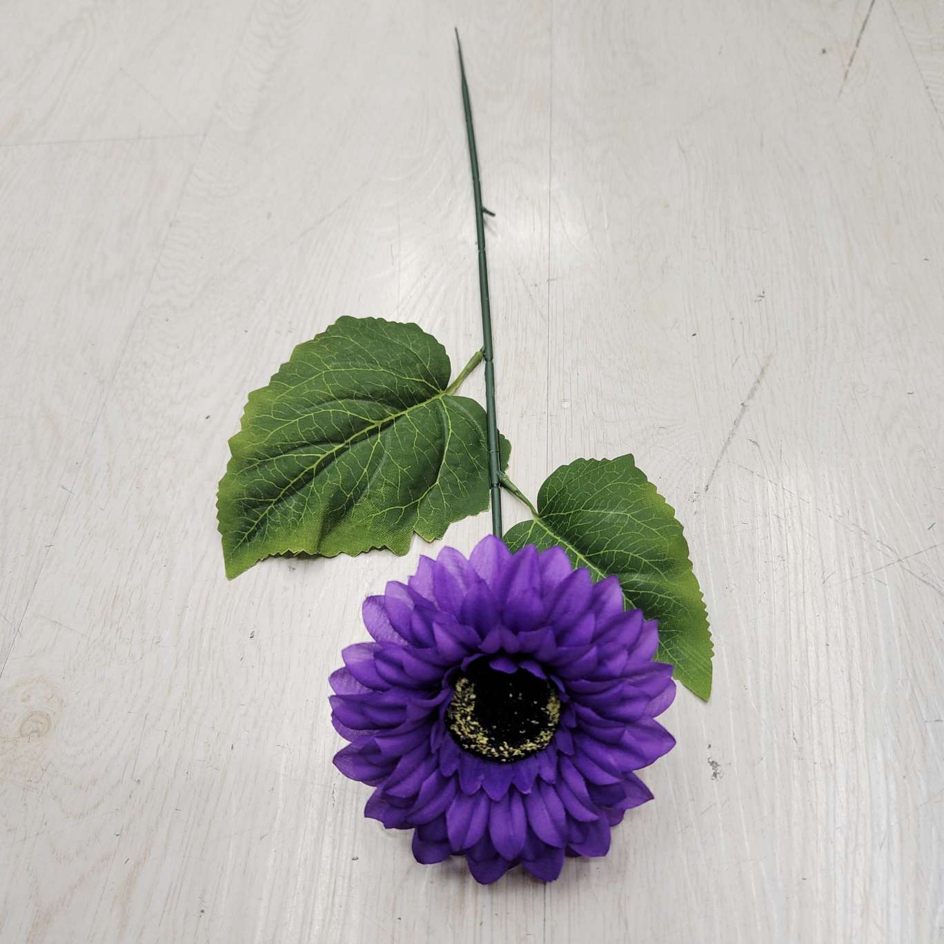 单枝非洲菊办公文化仿真园艺花杆火把狂欢夜导具仿真花diy发饰电镀玫瑰花钩织花详情图4