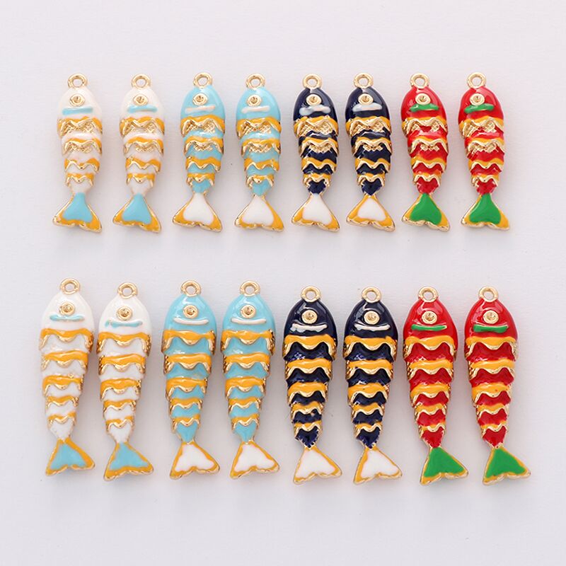 吊坠新款热卖锦鲤鱼儿项链吊坠复古珐琅国风高级感不掉色饰品配件 