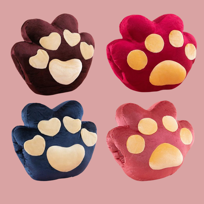 猫爪暖手宝儿童卡通动漫周边乳胶颈枕可爱卡通方形旅行汽车高铁飞机旅行旅游枕头午睡记忆棉素色护颈枕回弹绒立方记忆棉U枕U型枕详情1