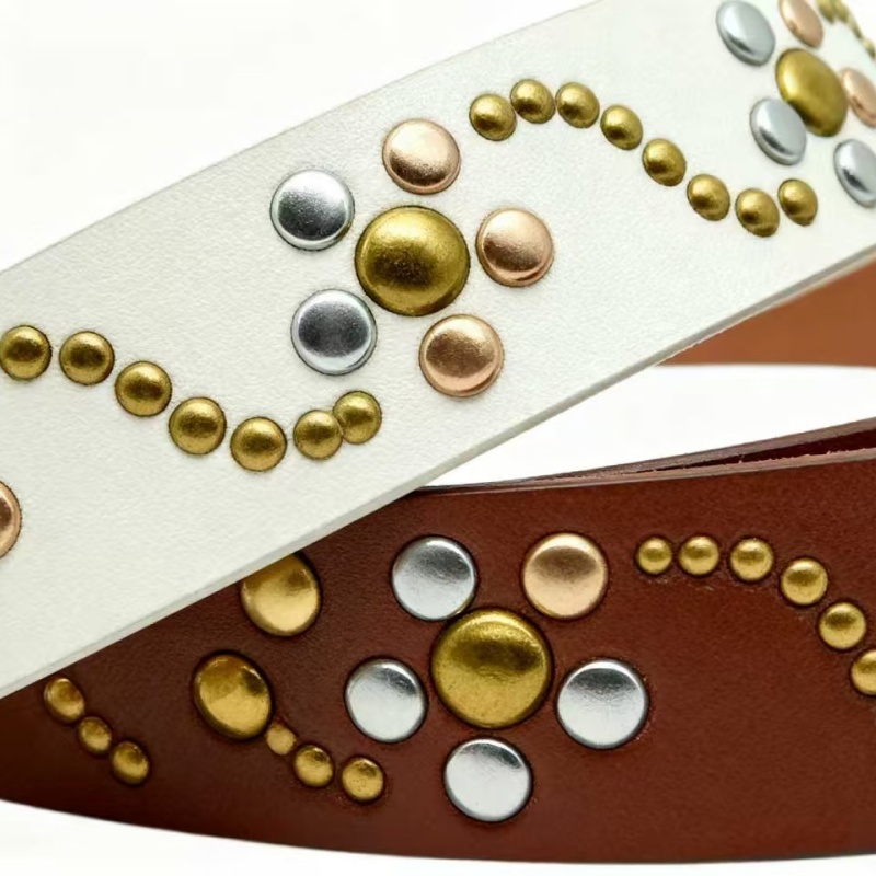 European and American cross-border Bohemian style rivet metal belt, fashionable street girl, trendy and versatile belt, belt trend Application Scenario