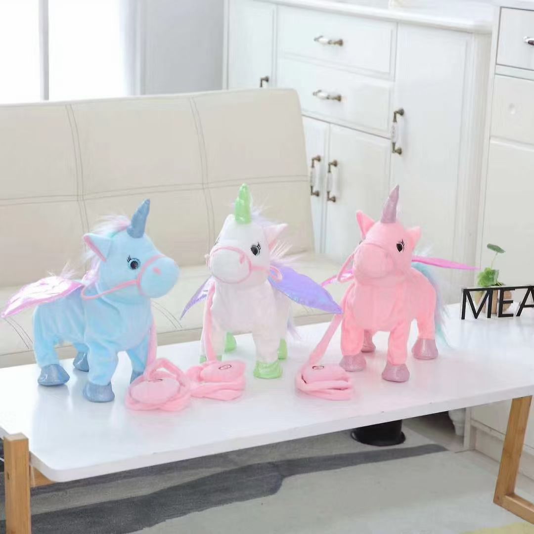 Rope walking, singing, learning to speak, sticking out tongue, puppy, unicorn, pegasus, electric plush toy, electric plush toy, smart toy, educational toy Specification image