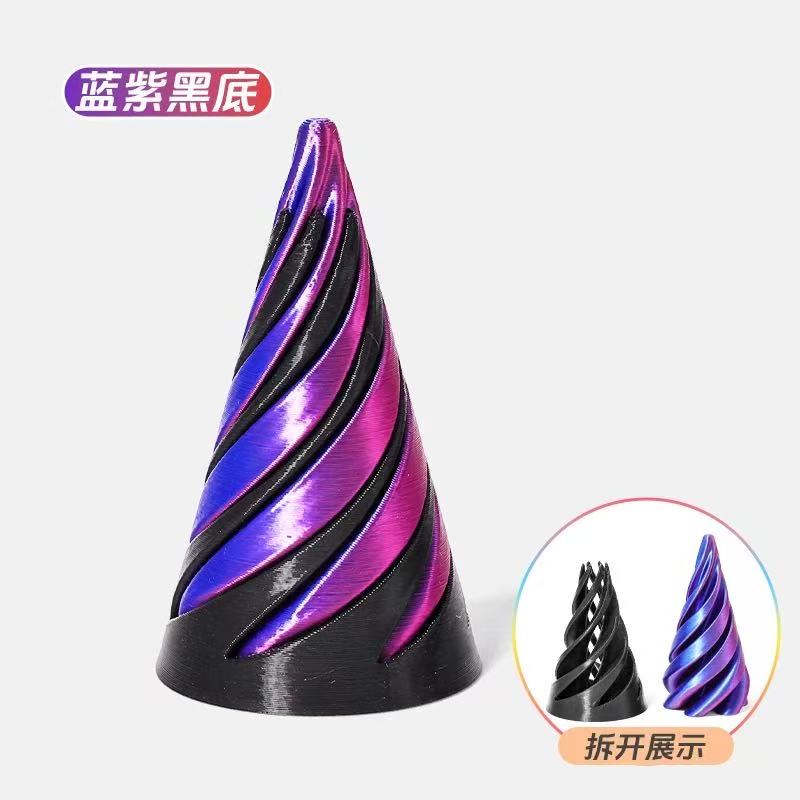 3d stereoscopic printed toy, decompression spiral cone, Children's Day gift for boys, girls and primary school students, models for three places details Picture