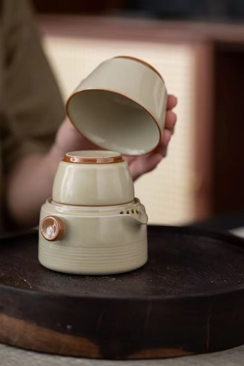 汝州瓷器旅行茶具套装便携式出行茶具组合旅行用品优雅实用详情1