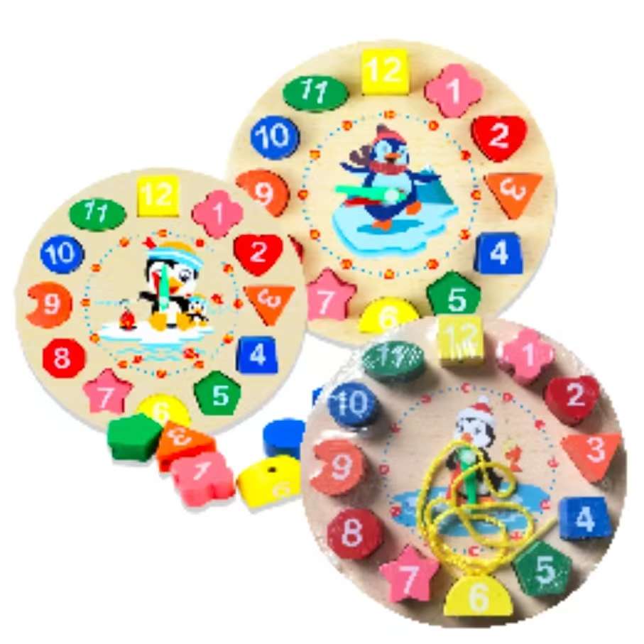 益智科教玩具儿童启蒙益智时钟拼图拼插早教益智玩具适合3岁以上宝宝益智玩具礼盒