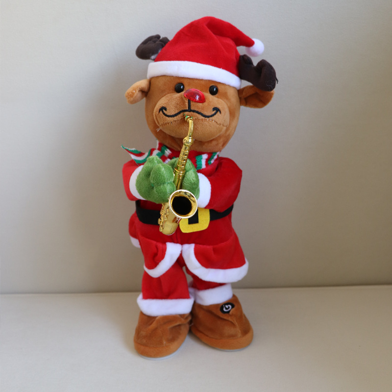 Cross-border Christmas toys, electric swaying, singing and dancing Christmas trees, Santa Claus plush toys, Christmas gifts, plush toys, creative and trendy toys, dolls detail image 3