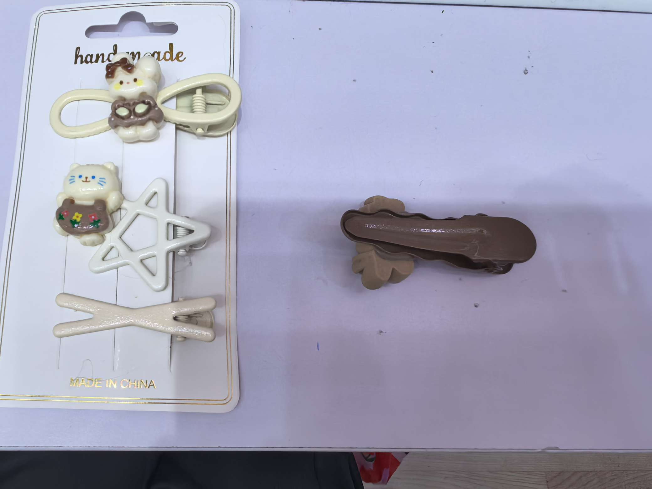 米咖色五星夹，八字夹，云朵夹，卡通套装