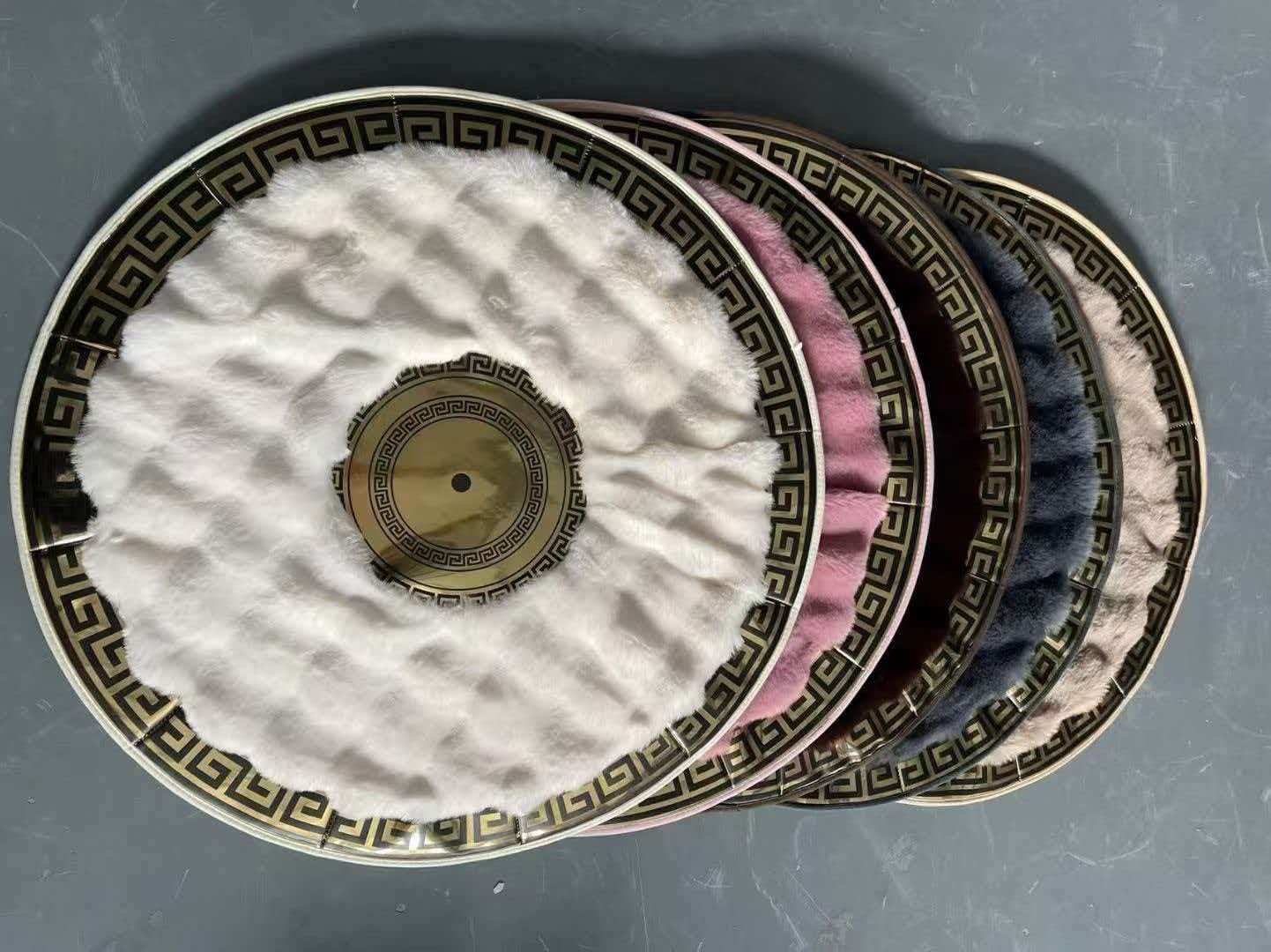 Round anti-slip carpet and rabbit fur large carpet floor mat
