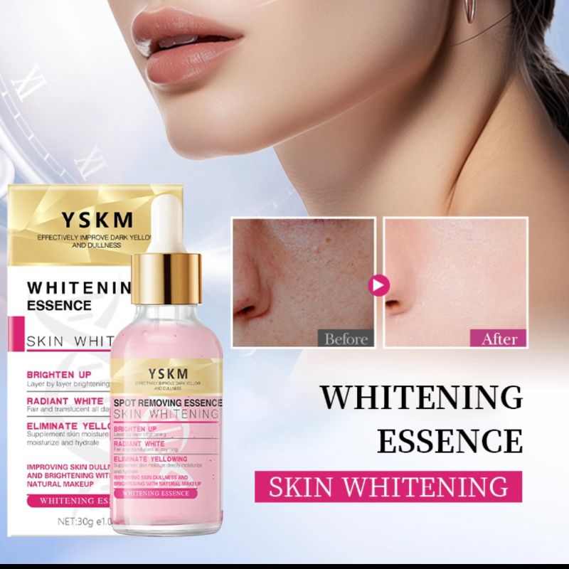 YSKM Spot-removing and Whitening Essence brightens and whitens the skin in layers, improves dull and yellowish complexion, hydrates and moisturizes, refines the skin, and keeps the skin bright and radiant for a long time