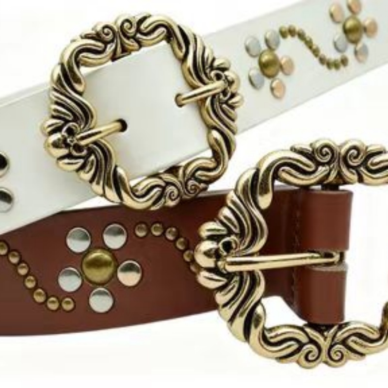 European and American cross-border Bohemian style rivet metal belt, fashionable street girl, trendy and versatile belt, belt trend Specification drawing