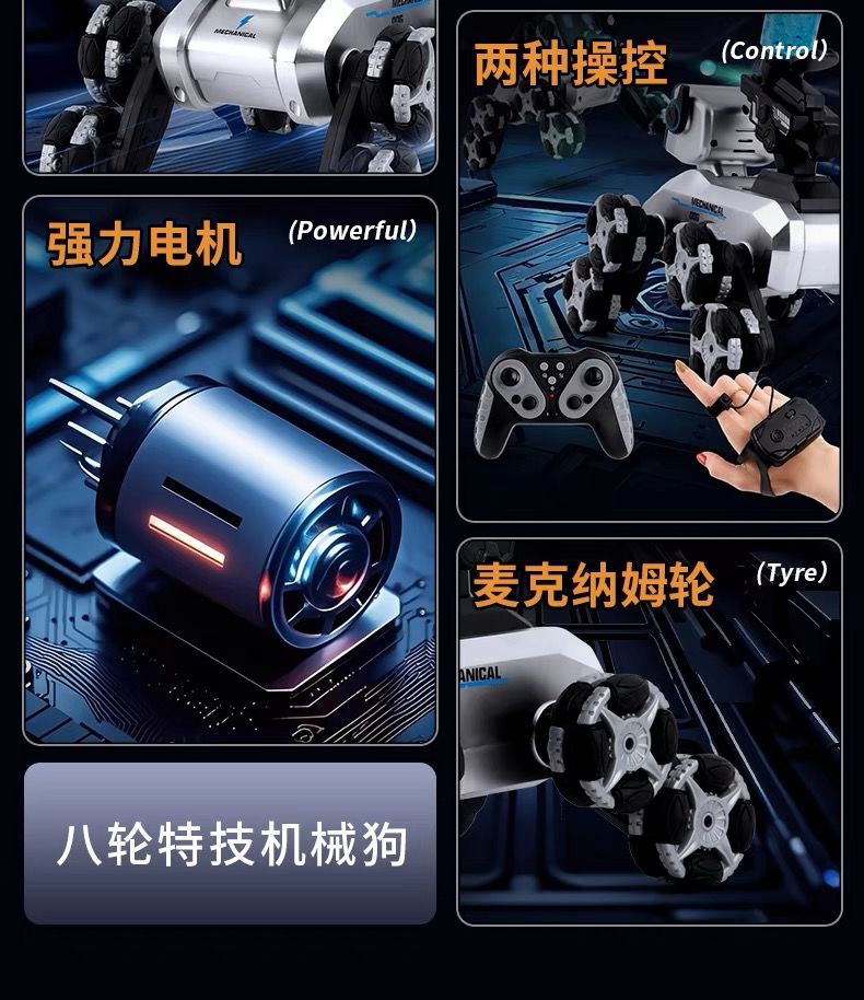 Gegesture sensing remote control robot dog, eight-wheeled children's car, electric off-road stunt climbing, drifting, boys' toy car detail image 6