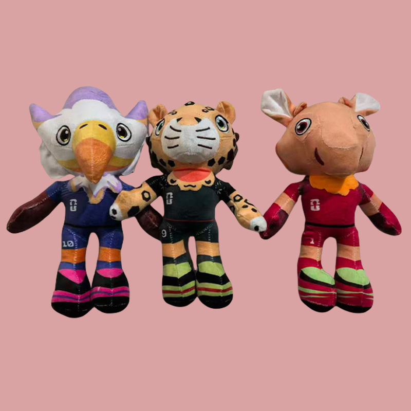 美加墨2026足球世界杯吉祥物动物毛绒玩具纪念品玩偶卡通周边挂件毛绒公仔挂件钥匙扣布偶挂件可爱装饰礼物夹娃娃机厂家直销
