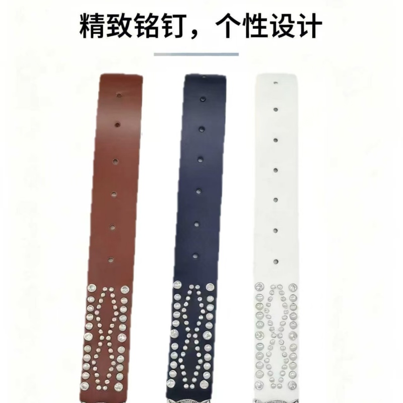 皮带辣妹女款铆钉金属扣裤带千禧风美式复古重工朋克黑色腰带详情2
