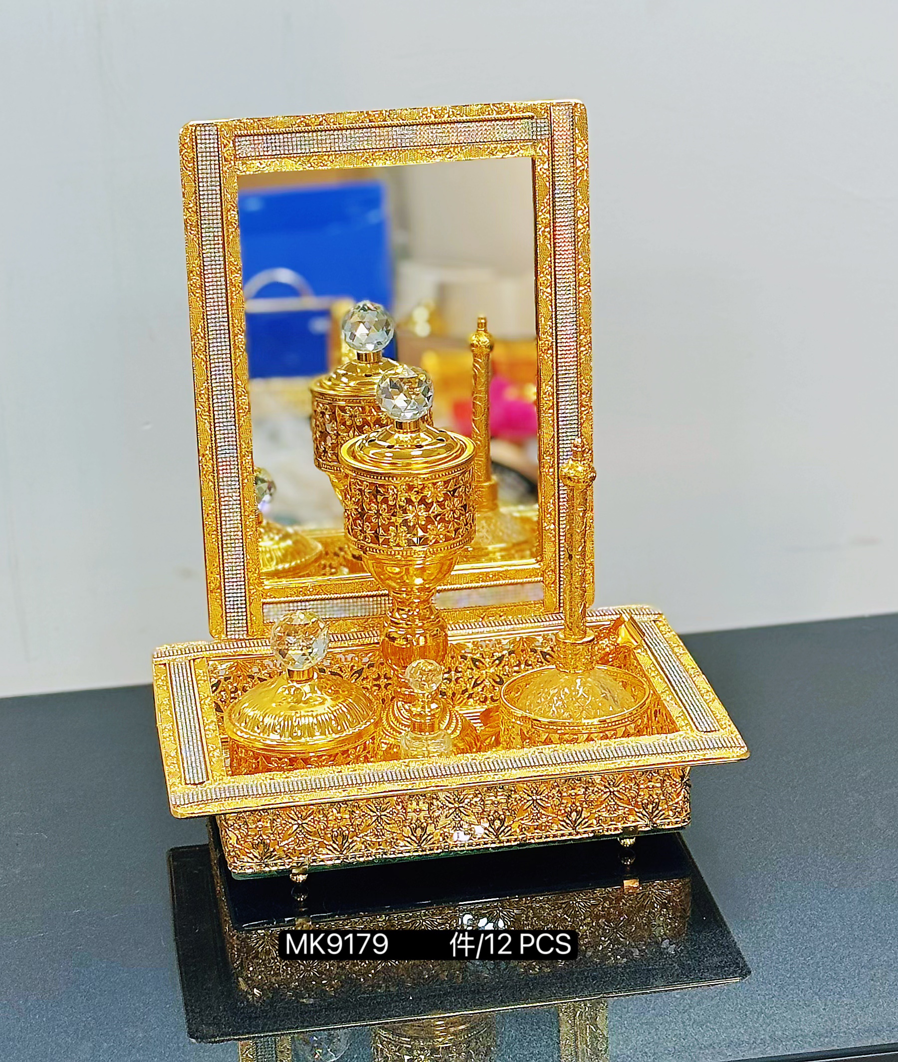 Crossover de alta calidad espejo con diamante aleación quemador de incienso juego, oriente medio hogar artículos de regalo artesanía aromaterapía Application Scenario