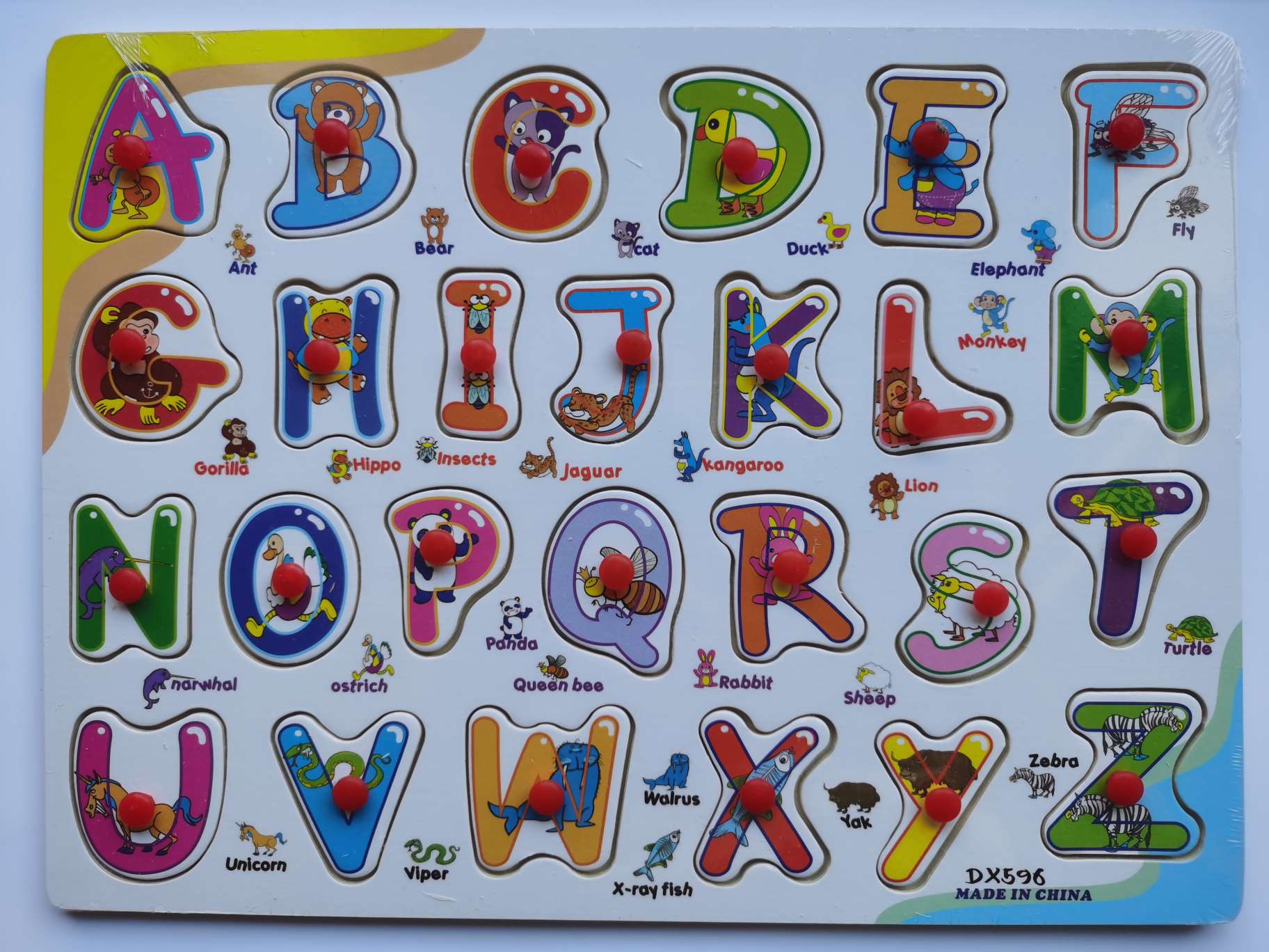 Wooden hand-grabbed board educational toys, children's jigsaw puzzle board, cartoon three-dimensional jigsaw puzzle assembly, fun educational games, suitable for children's learning toys details Picture