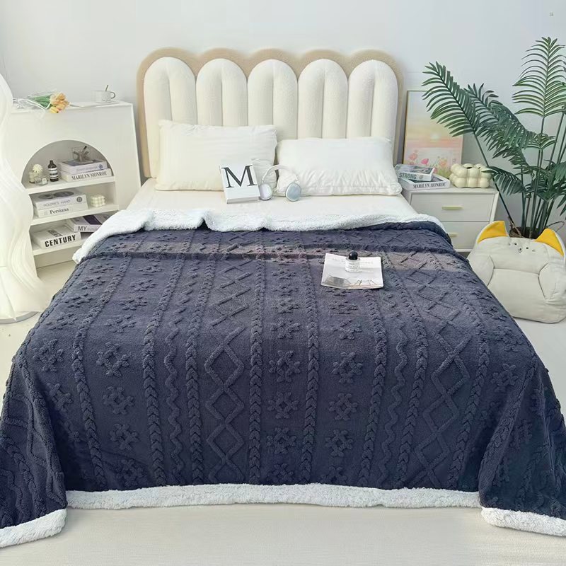Cross-border export of the 2025 new high-weight double-layer thickened Taff velvet blanket, double-sided velvet cover blanket and sofa blanket pic 7
