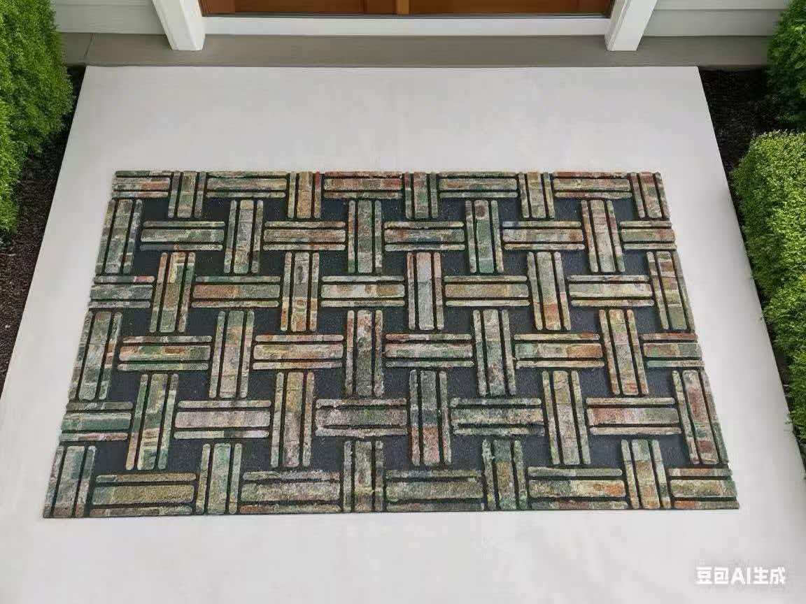Outdoor door mat, thickened printed rubber floor mat, waterproof carpet Specification image