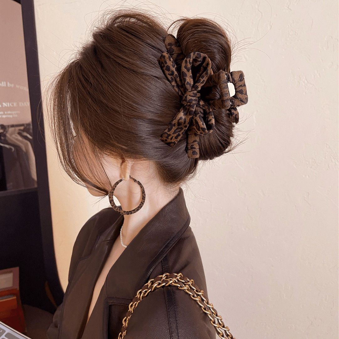 Fashion is back! Hair clips, women's leopard print bow shark clips, 2025 new style hair clips, hair accessories, autumn #6 hair clips, hair clips, hair clips detail image 3