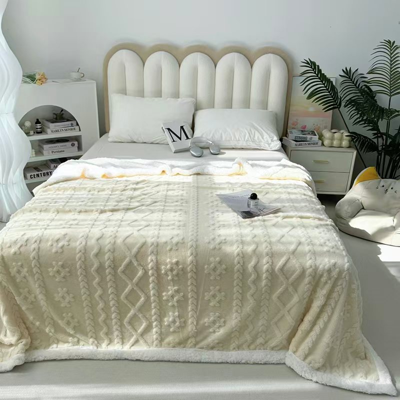 Cross-border export of the 2025 new high-weight double-layer thickened Taff velvet blanket, double-sided velvet cover blanket and sofa blanket pic 6