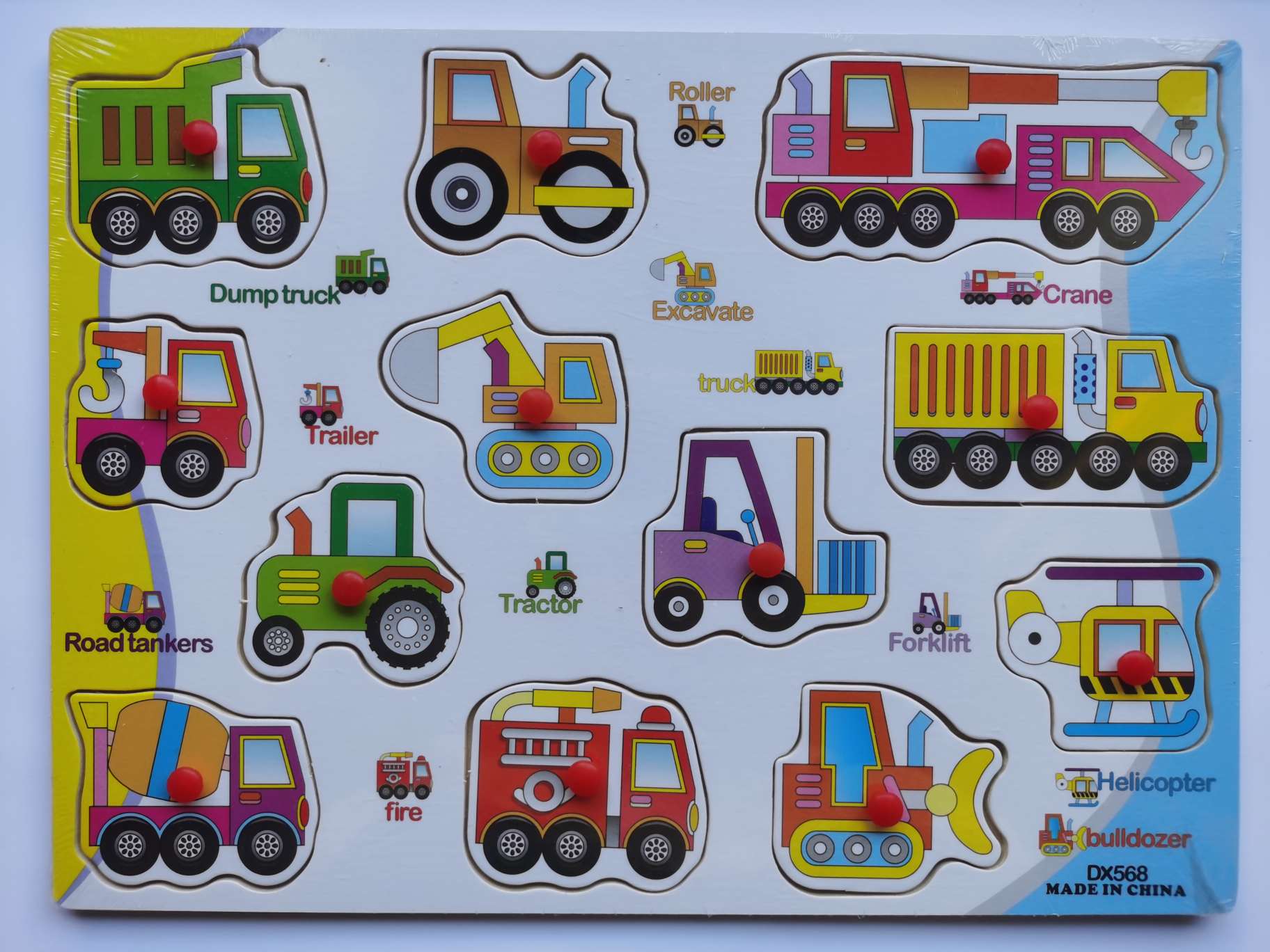 Wooden hand-grabbed board educational toys, children's jigsaw puzzle board, cartoon three-dimensional jigsaw puzzle assembly, fun educational games, suitable for children's learning toys detail image 4