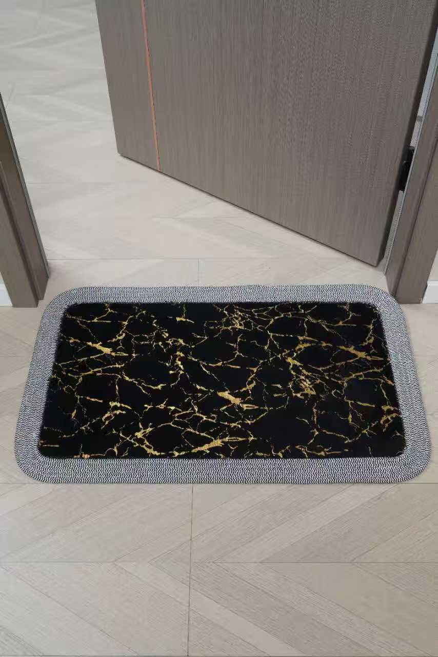 Rabbit fur gilded door mat, anti-slip carpet floor mat