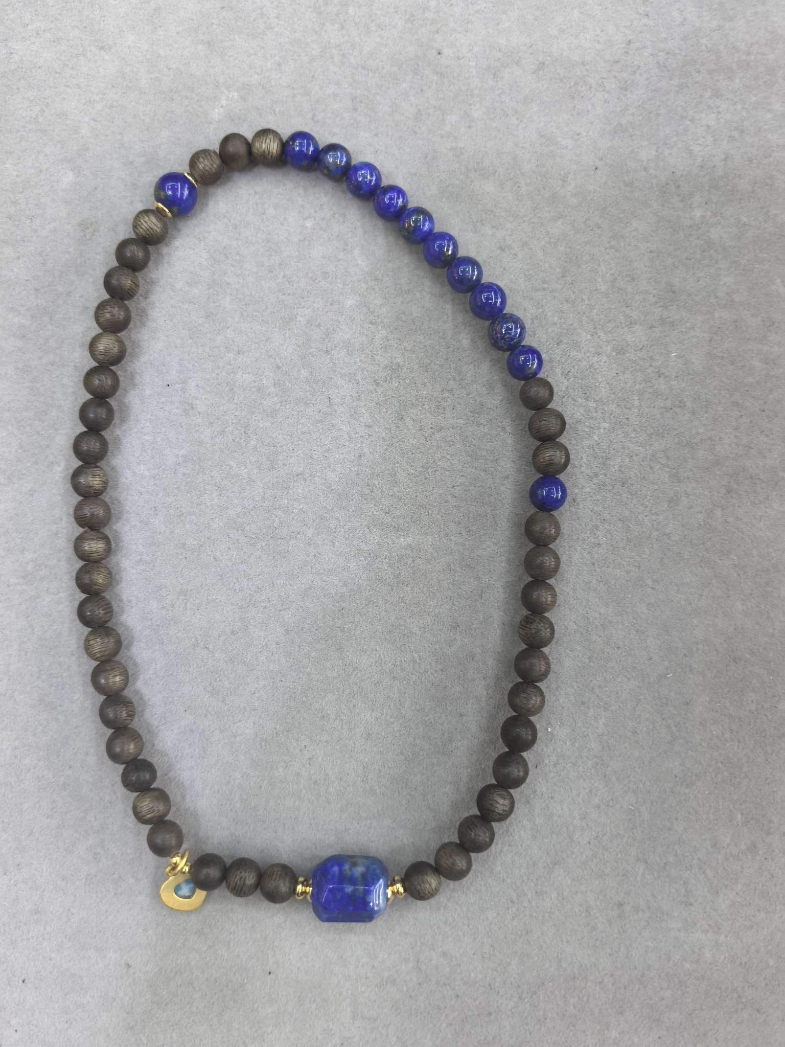 White Qinan Lapis lazuli double ring bracelet