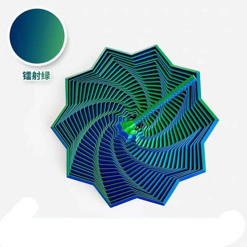 Cross-border bestseller 3d printed radish Tower with handle, hallucination-relieving toy, spiral tower, Irritability Star, stress-relieving wonder, coaster, decorative item, eco-friendly handicraft toy details Picture