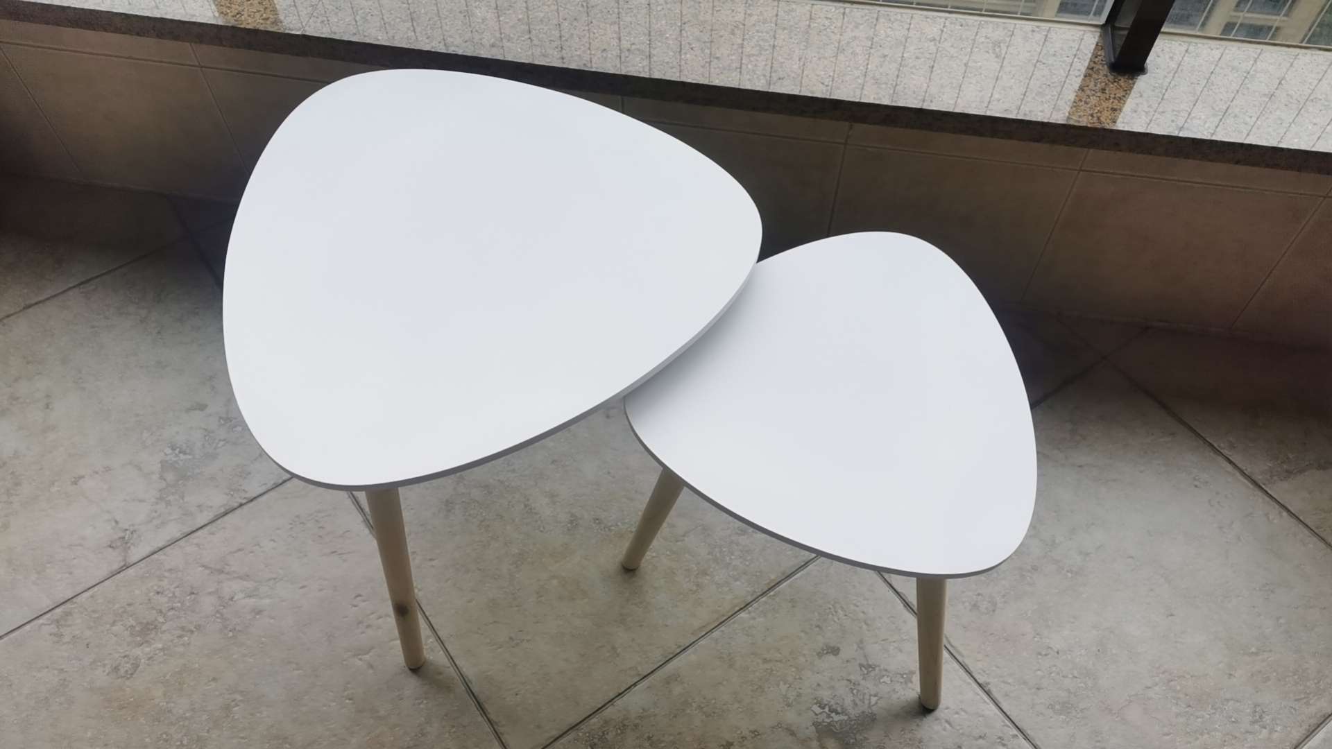 现代简约家装建材客厅家具套装茶几咖啡桌电话桌小茶几白色两件套三角桌详情图5