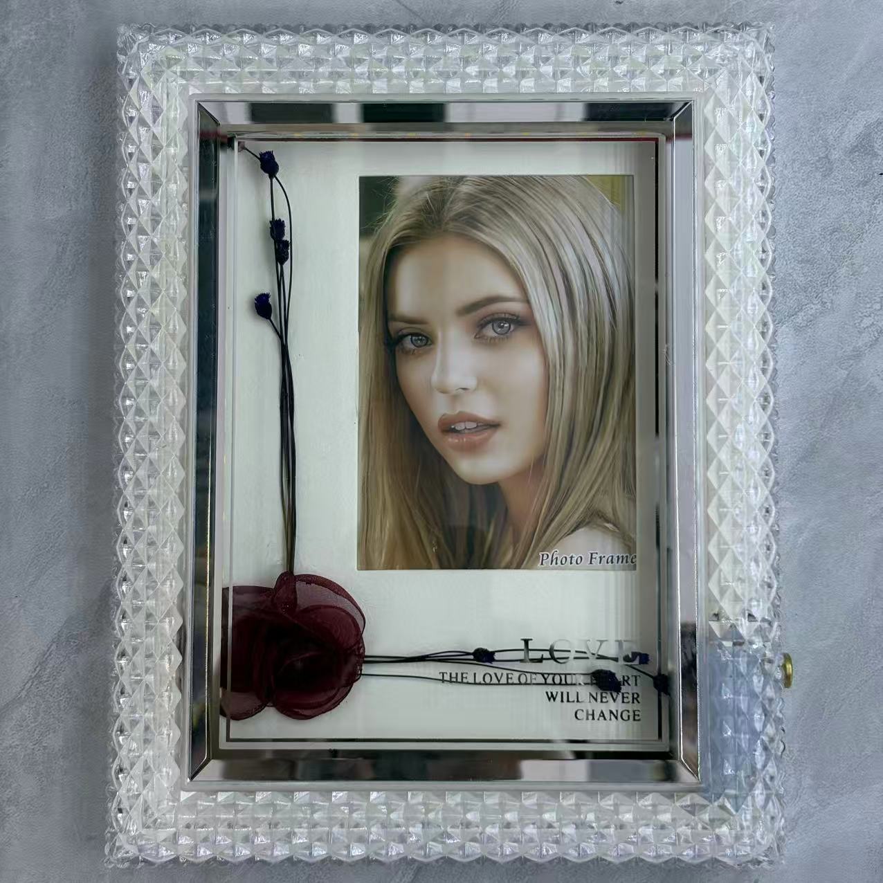 单孔LED塑料相框 暖光灯珠 情人节 母情节小礼物 居家相框装饰 摆台相框 卧室小夜灯2